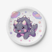 魅惑のモダン恐竜の赤ちゃんシャワー ペーパープレート (正面)