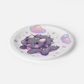 魅惑のモダン恐竜の赤ちゃんシャワー ペーパープレート (アングル)