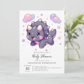 魅惑のモダン恐竜の赤ちゃんシャワー 招待状 (スタンド正面)