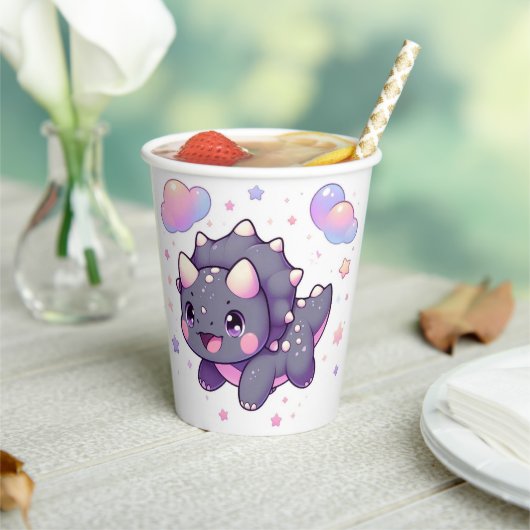 魅惑のモダン恐竜の赤ちゃんシャワー 紙コップ (インサイチュ)