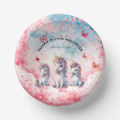 魅惑のユニコーンベイビーシャワー紙ボウル ペーパーボウル (正面)