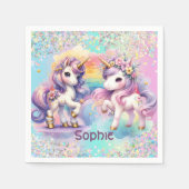 魅惑のユニコーン紙ナプキン スタンダードカクテルナプキン (正面)