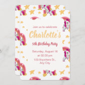 魅惑のユニコーン誕生日 招待状 (正面/裏面)