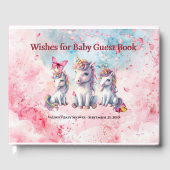 魅惑のユニコーン赤ちゃんシャワー希望のゲストブック ゲストブック (正面)