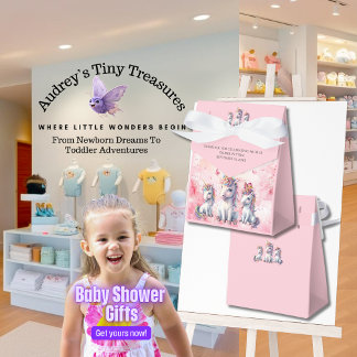 魅惑のユニコーン赤ちゃんシャワー愛用箱 フェイバーボックス