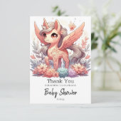 魅惑のユニコーン赤ちゃんシャワー サンキューカード (スタンド正面)