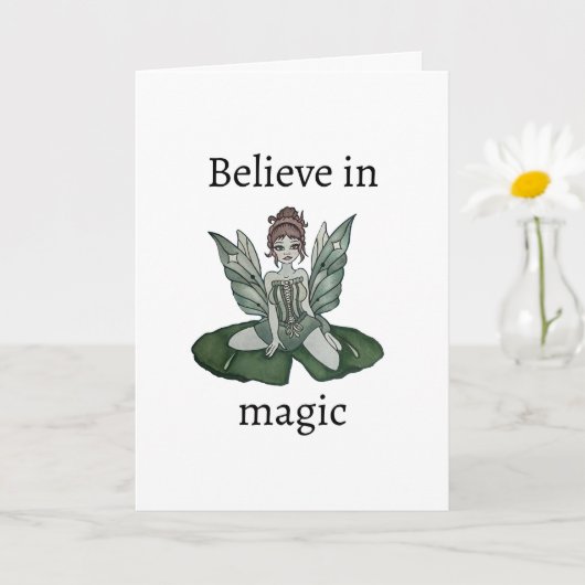 「魅惑のユリ池」を折り畳んだグリーティングカード カード (小さな植物)