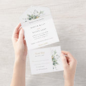 魅惑のユーカリ結婚プス オールインワン招待状 (貼ってはがせる)