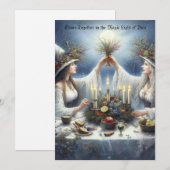 魅惑のユール・セレブレーション フラット ホリデー カード (正面/裏面)