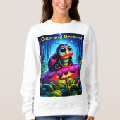 魅惑のラディバグ柔白熱［赤熱］光を放つらかいファンタジー花 スウェットシャツ (正面)