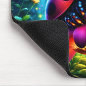 魅惑のラディバグ柔白熱［赤熱］光を放つらかいファンタジー花 マウスパッド (コーナー)