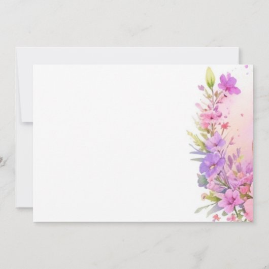 魅惑のリスの森ピンクの女の子の赤ちゃんシャワー 招待状 (裏面)