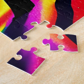 魅惑のレインボーフォレストの神秘的なシルエット ジグソーパズル (側面)