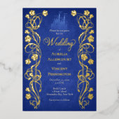 魅惑のローズ城のウェディング 箔招待状 (正面)