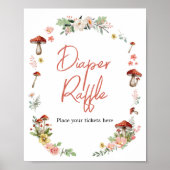 魅惑のワイルドフラワーマッシュルームおむつラッフル ポスター (正面)