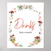 魅惑のワイルドフラワーマッシュルームベイビーシャワードリンク ポスター (正面)