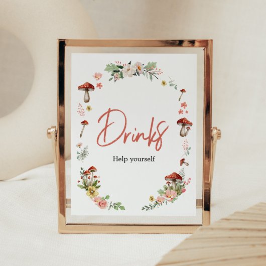 魅惑のワイルドフラワーマッシュルームベイビーシャワードリンク ポスター