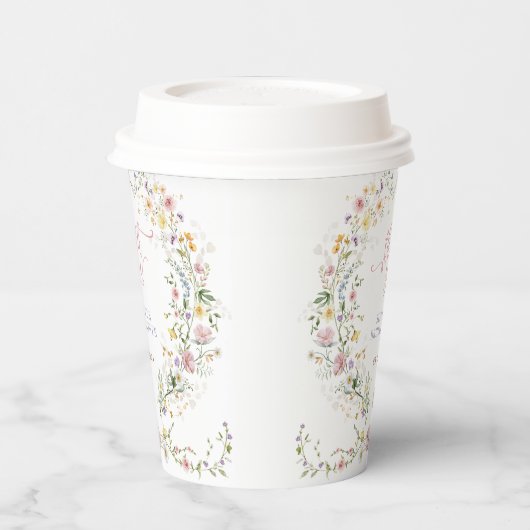 魅惑のワイルドフラワーメドウブライダルシャワーの恩恵 紙コップ (左)