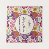 魅惑のワイルドフラワー赤ちゃんシャワー タペストリー (正面(横))