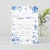魅惑のヴィンテージブルーフラワーズキンセアニェラパーティー 招待状 (スタンド正面)