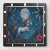 魅惑の一角熱帯夜 スクエア壁時計 (正面)