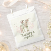 魅惑の一角獣と妖精のパーソナライズされた誕生日 フェイバーバッグ (クリップ留めされた状態)