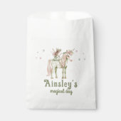 魅惑の一角獣と妖精のパーソナライズされた誕生日 フェイバーバッグ (正面)
