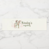 魅惑の一角獣と妖精のパーソナライズされた誕生日 ペットボトルラベル (シングルラベル)