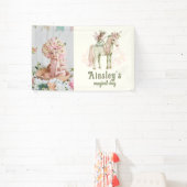 魅惑の一角獣と妖精カスタムの写真誕生日 横断幕 (インサイチュ)