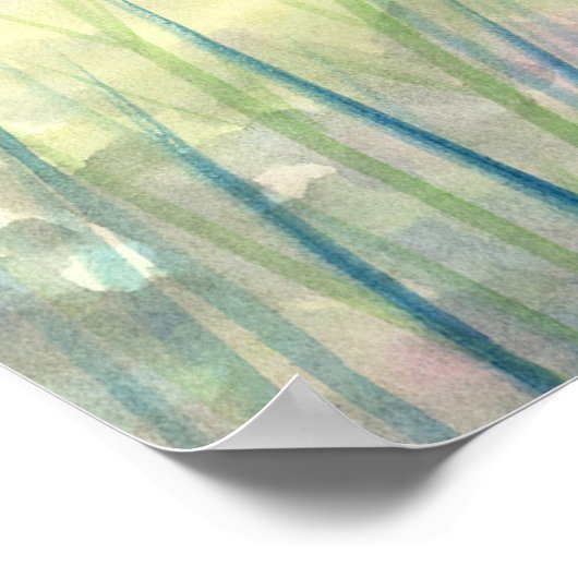 魅惑の丘のユニコーンと妖精のファンタジーアート ポスター (角)