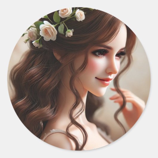 「魅惑の人形：夢と夢の守護者大切」 ラウンドシール (正面)