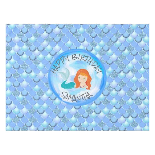 魅惑の人魚の誕生日パーティー テーブルクロス (正面(横))