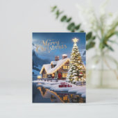 魅惑の休日:ハウス&クリスマスツリー ポストカード (スタンド正面)