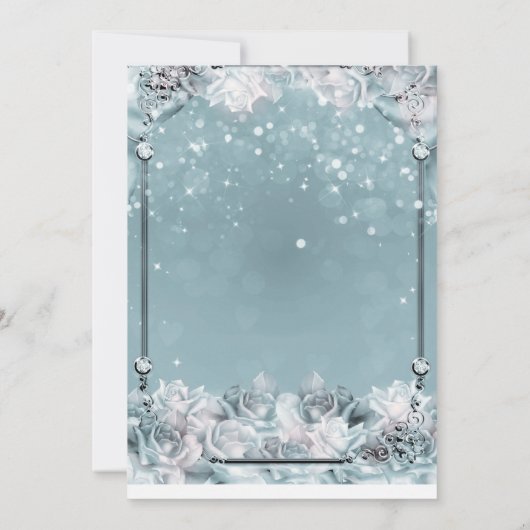 魅惑の冬のバラシルバーホワイトキンセアニラ 招待状 (裏面)