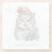 魅惑の冬のフクロウカスタム、 ガラスコースター (裏面)