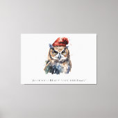 魅惑の冬のフクロウカスタム、 キャンバスプリント (正面)