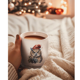 魅惑の冬のフクロウカスタム、 ジャンボコーヒーマグカップ
