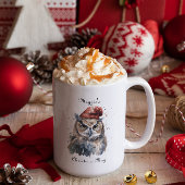 魅惑の冬のフクロウカスタム、 ツートーンマグカップ