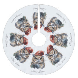 魅惑の冬のフクロウカスタム、 ブラッシュドポリエステルツリースカート