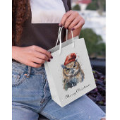 魅惑の冬のフクロウカスタム、 ミディアムペーパーバッグ