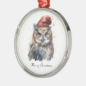 魅惑の冬のフクロウカスタム、 メタルオーナメント (左)