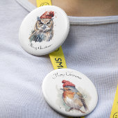 魅惑の冬のフクロウカスタム、 缶バッジ