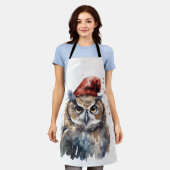 魅惑の冬のフクロウ エプロン (着用した状態)