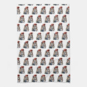 魅惑の冬のフクロウ キッチンタオル (縦)