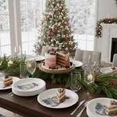 魅惑の冬のフクロウ ペーパープレート