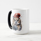 魅惑の冬のフクロウ モーフィングマグカップ (正面左)