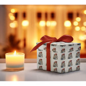 魅惑の冬のフクロウ ラッピングペーパー