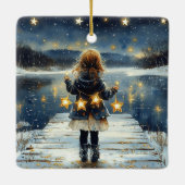 魅惑の冬の夜は子供のクリスマス セラミックオーナメント (裏面)