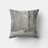 魅惑の冬の森を抜ける道 クッション (裏面)