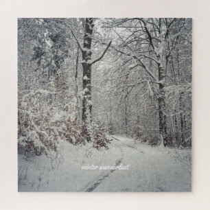 魅惑の冬の森を抜ける道 ジグソーパズル